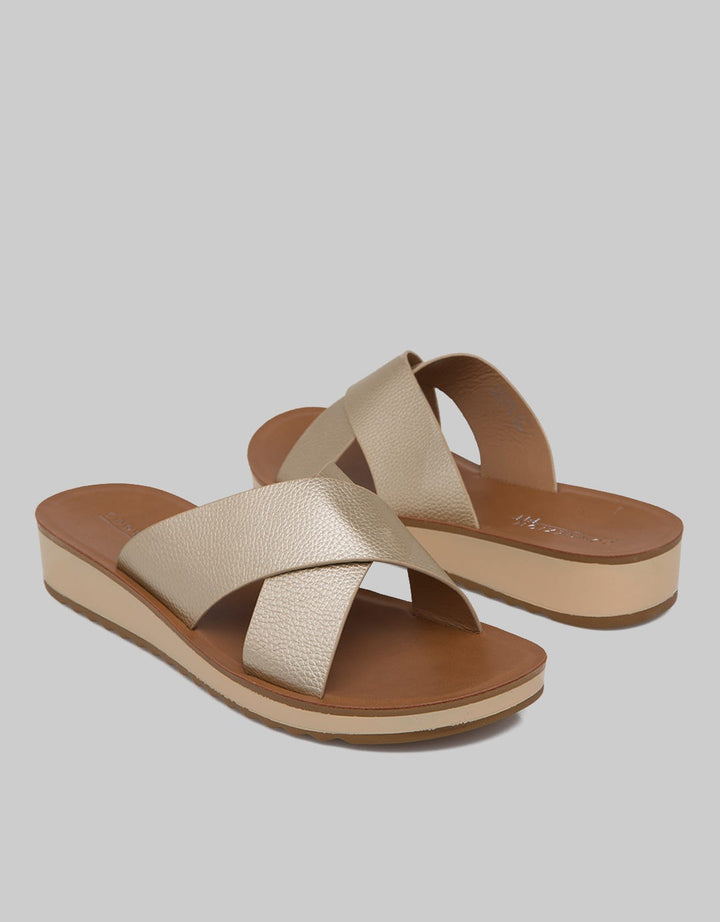 Connexion Slipper Sandals Women Shining Cross Strap