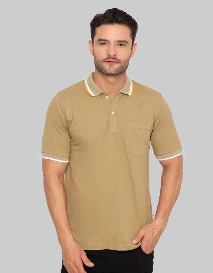 Izzue Casual Wangky Lacoste Collar Stripe Putih Kuning