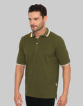 Izzue Casual Wangky Lacoste Collar Stripe Putih Kuning
