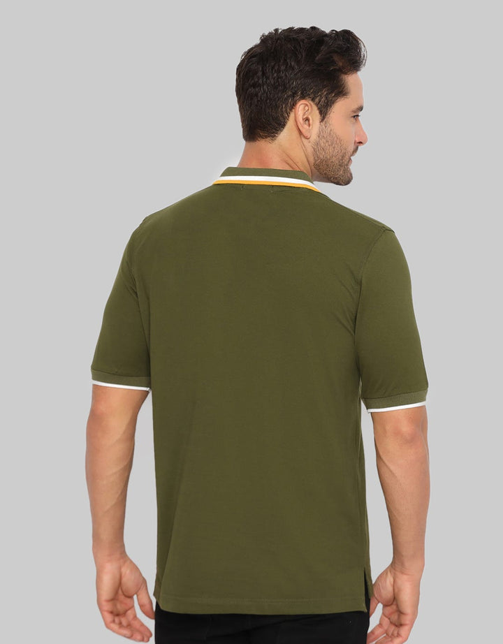 Izzue Casual Wangky Lacoste Collar Stripe Putih Kuning