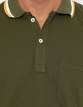 Izzue Casual Wangky Lacoste Collar Stripe Putih Kuning