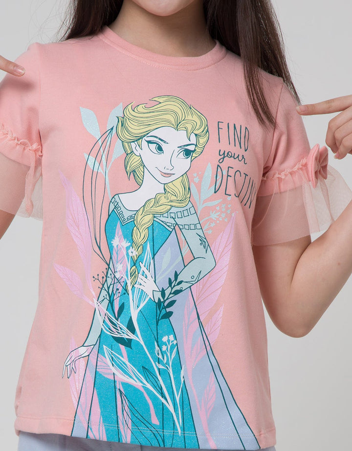 Disney Short Sleeve T-Shirt Terry Lengan Tulle Frozen Find