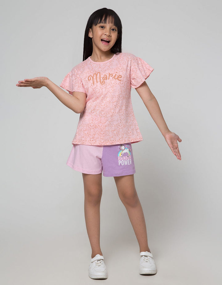 Disney Marie Cat Outline Kaos Anak Perempuan