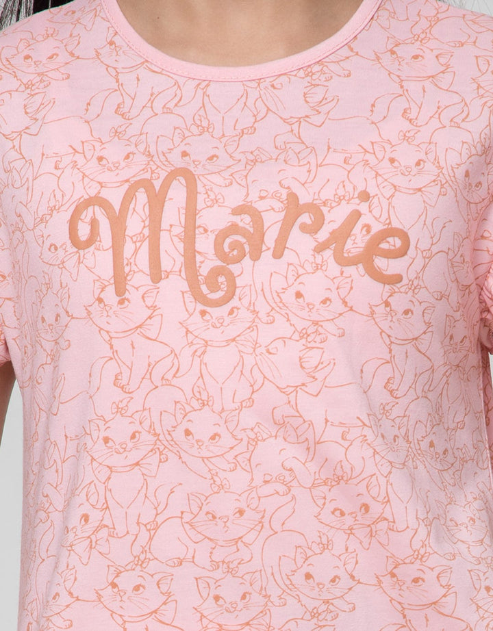 Disney Marie Cat Outline Kaos Anak Perempuan