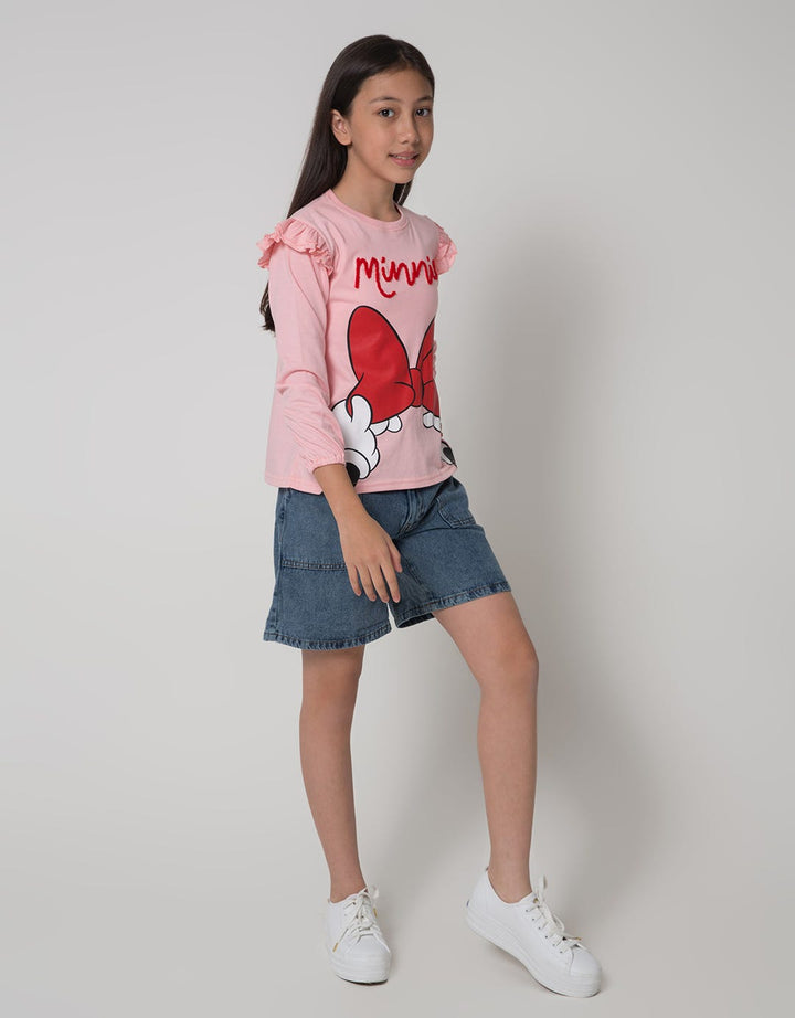 Disney Ruffle Minnie Girls T-Shirt