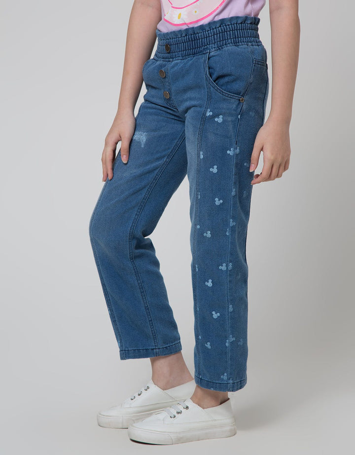 Disney Denim Long Pants Full Print Minnie