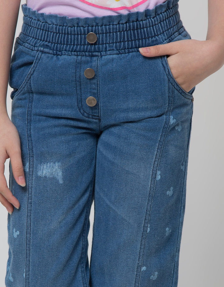 Disney Denim Long Pants Full Print Minnie