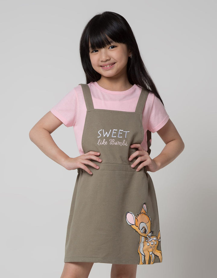 Disney Short Sleeve Midi Dress Overall Bambi Dovarbam
