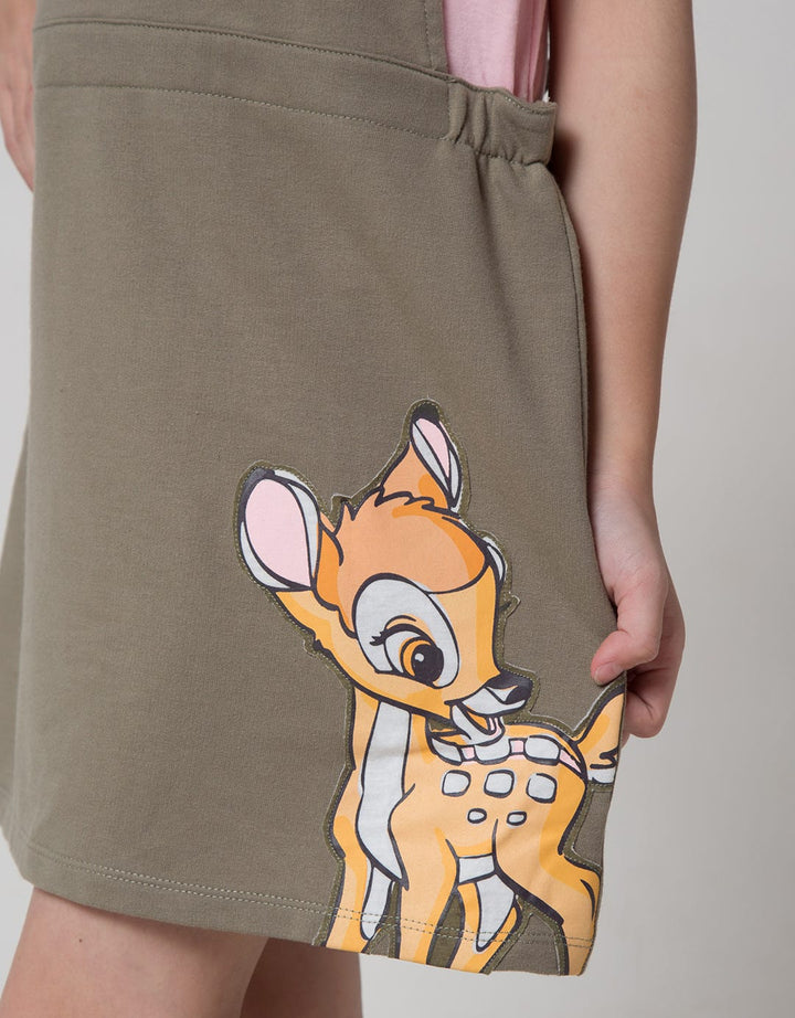 Disney Short Sleeve Midi Dress Overall Bambi Dovarbam