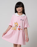 Disney Short Sleeve Midi Dress Kerah Bambi Darbam