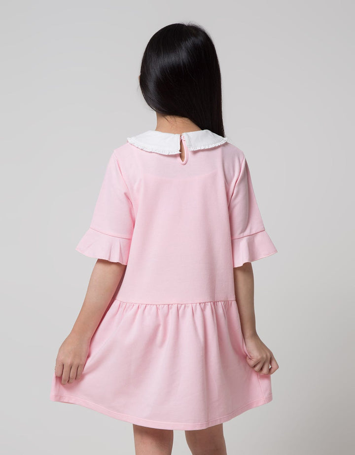 Disney Short Sleeve Midi Dress Kerah Bambi Darbam