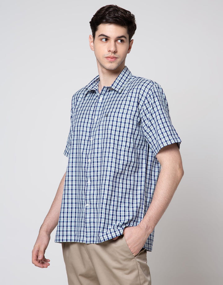 Stanley Adams Short Sleeve Shirt Regular Medium Check