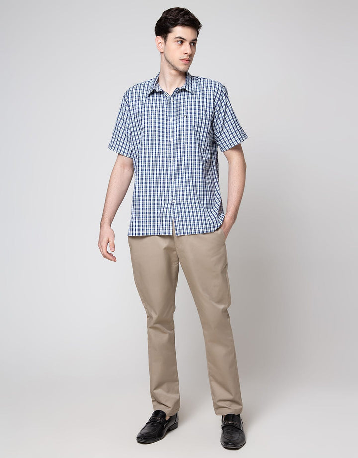 Stanley Adams Short Sleeve Shirt Regular Medium Check