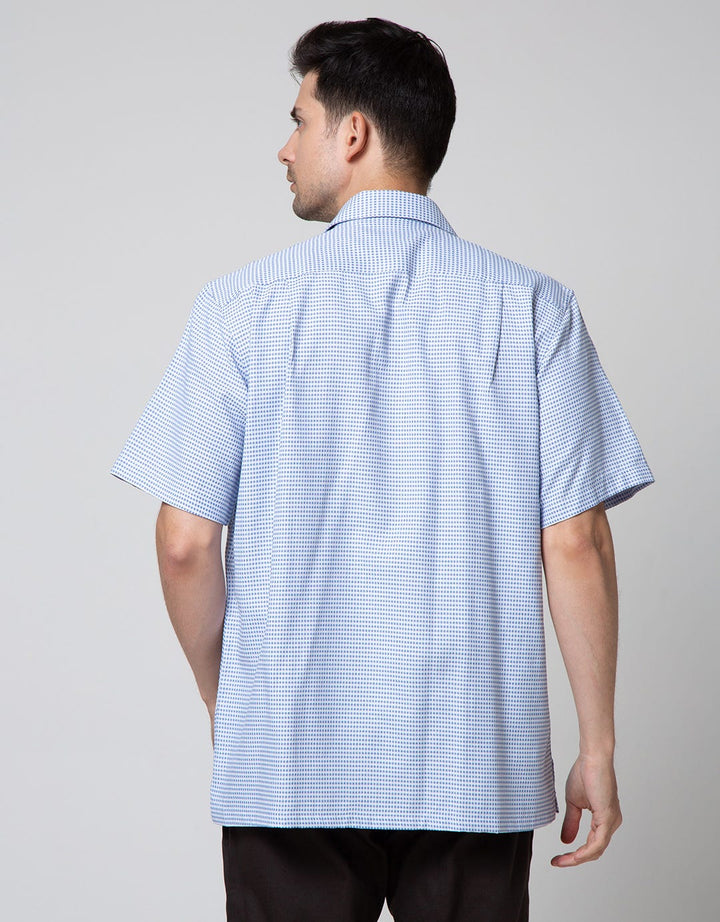 Stanley Adams Short Sleeve Shirt Regular Texture Check Dot