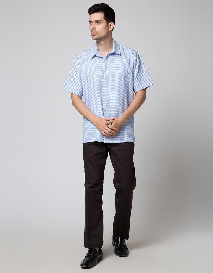 Stanley Adams Short Sleeve Shirt Regular Texture Check Dot