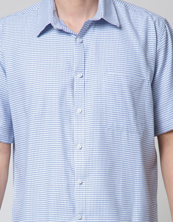 Stanley Adams Short Sleeve Shirt Regular Texture Check Dot
