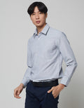Stanley Adams Kemeja Slim Texture Stripe Pria