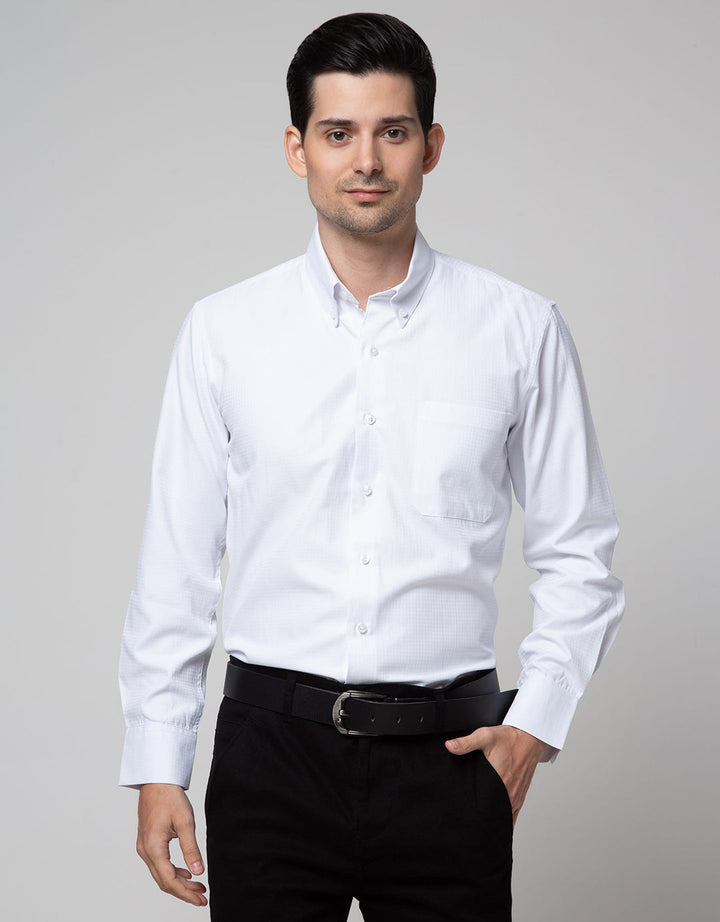 Stanley Adams Long Sleeve Shirt Slim Texture Dobby