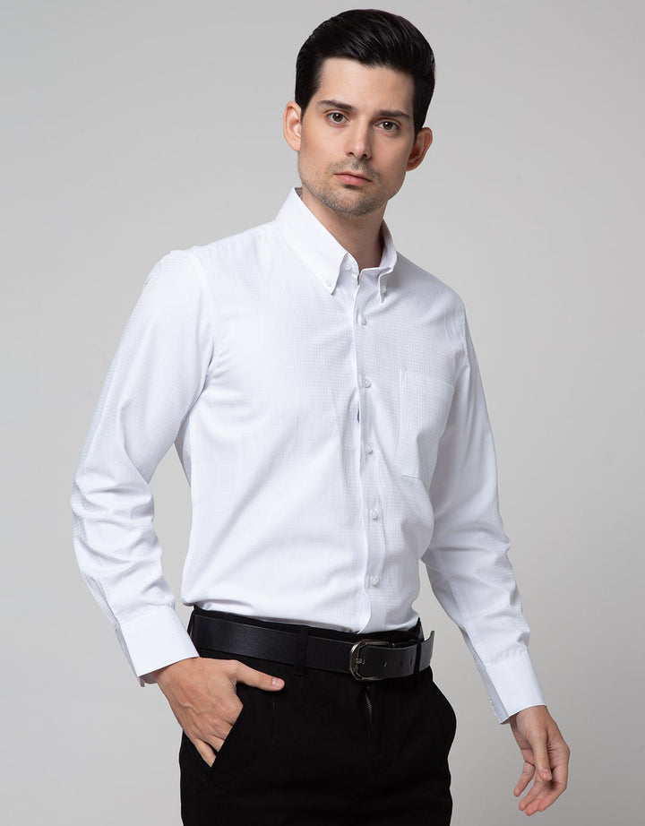 Stanley Adams Long Sleeve Shirt Slim Texture Dobby