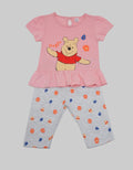 Disney Hello Pooh Print Set Pakaian Anak Perempuan