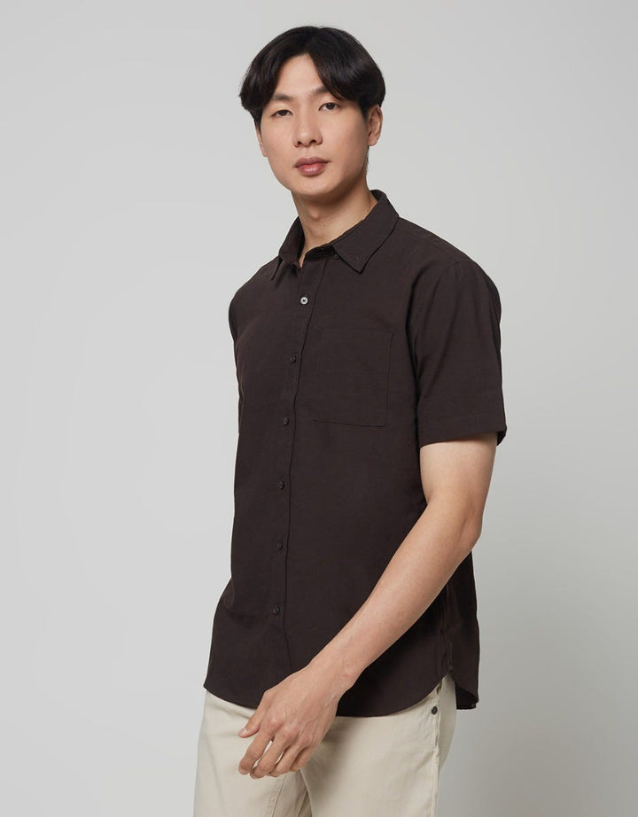 Larusso Men's Short Basic Oxford Shirt