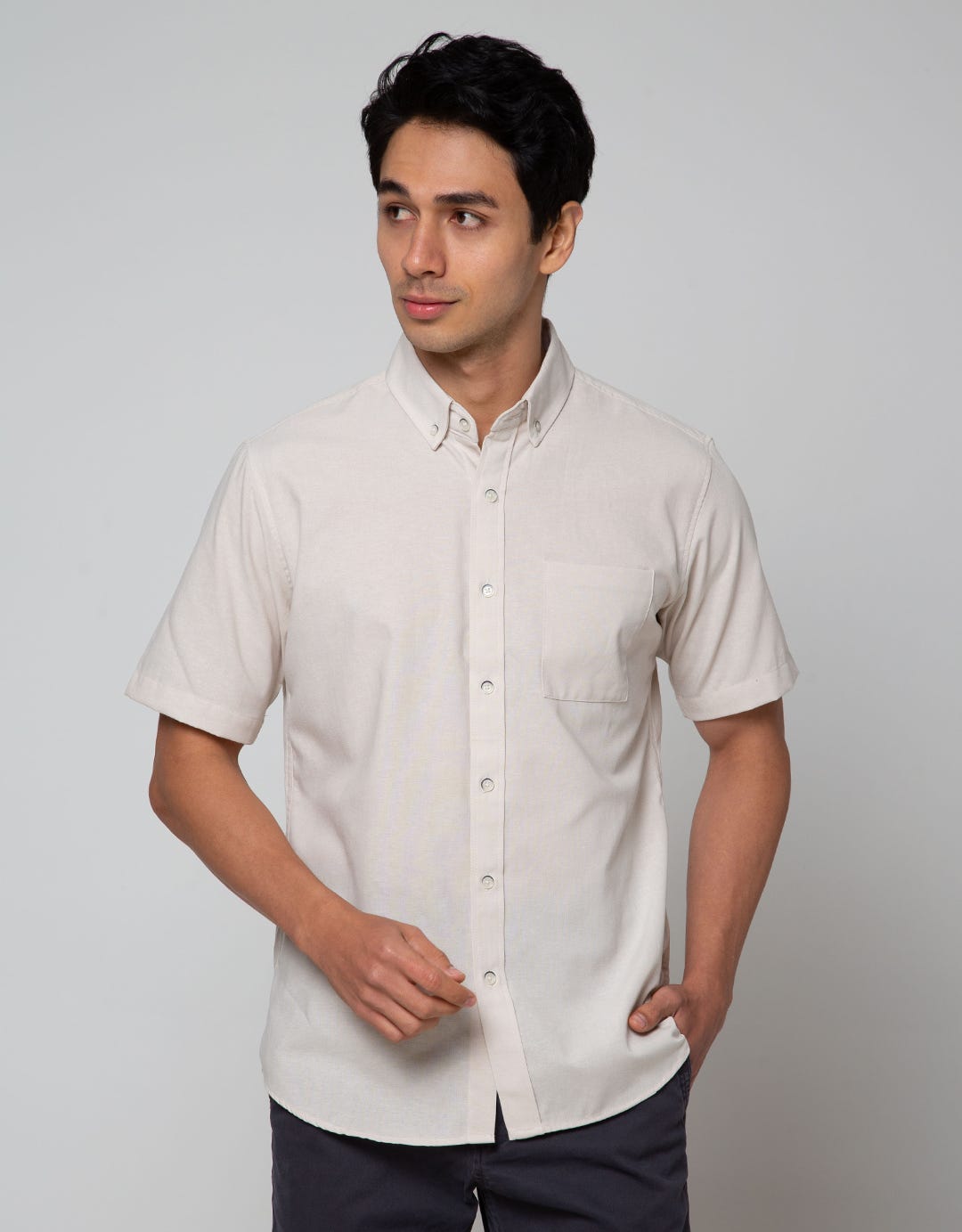 Larusso Men's Short Basic Oxford Shirt