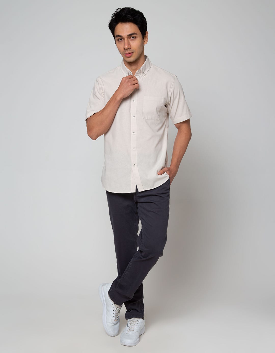 Larusso Men's Short Basic Oxford Shirt