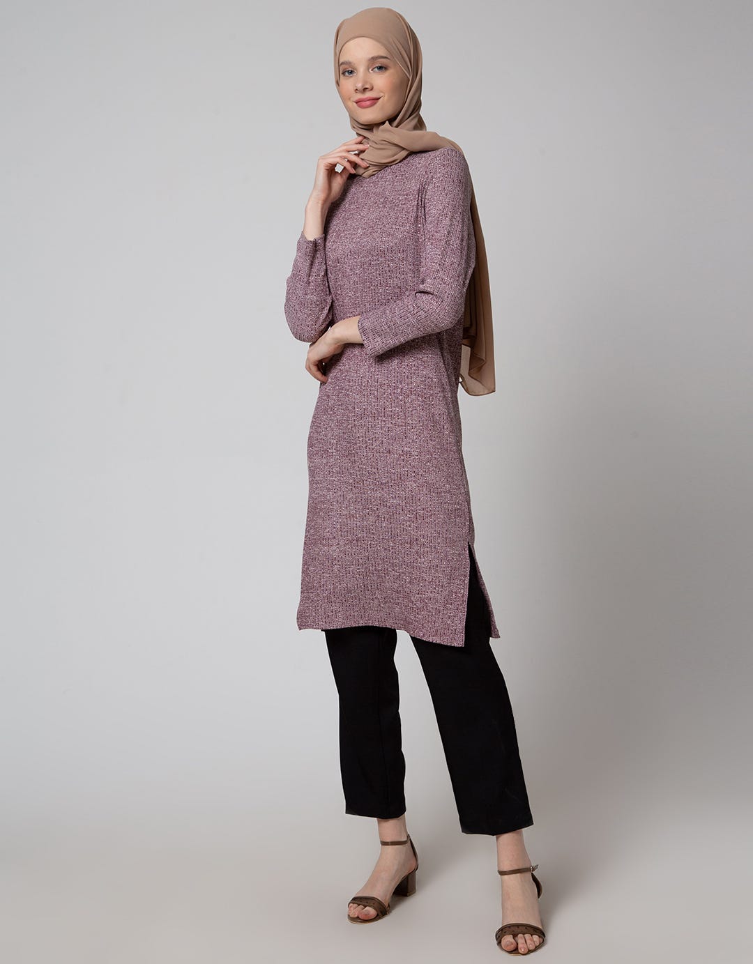 Annisa Long Sleeve Midi Dress Basic Long Shirt Liva Eco