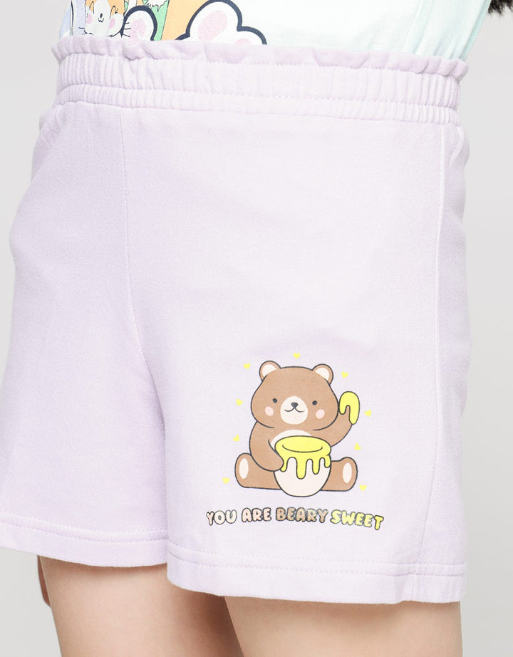 Aero Short Pants Terry Waist Paperbag Bear