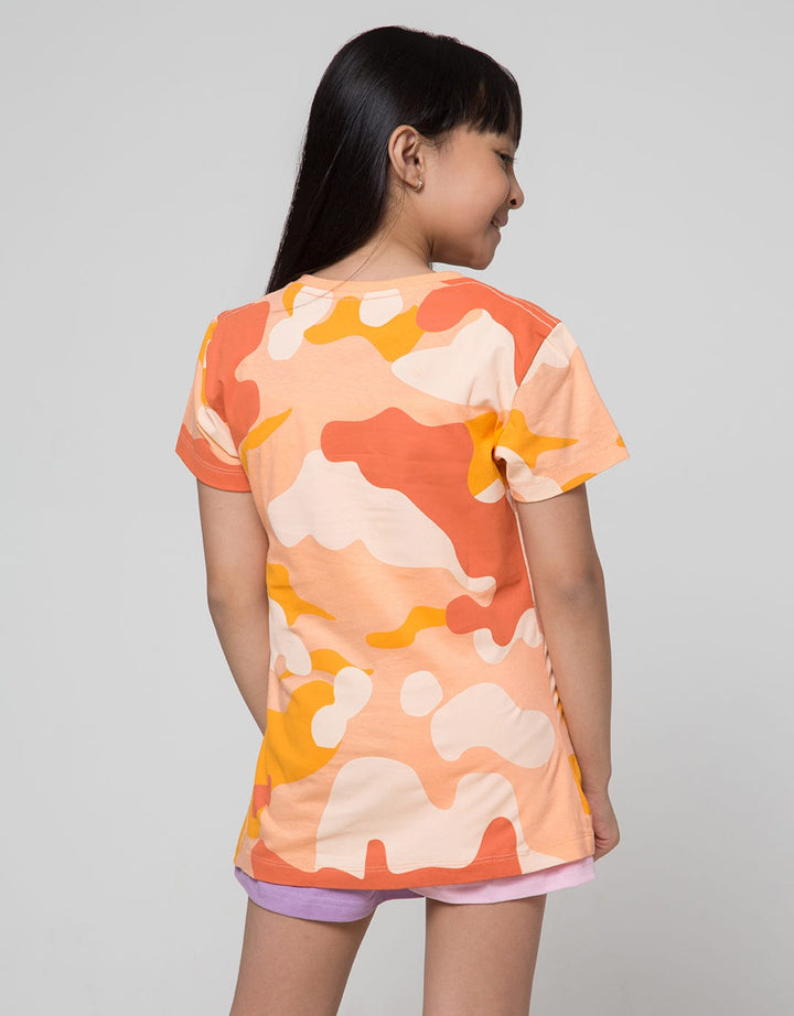 Aero Print Camo Kaos Anak Perempuan