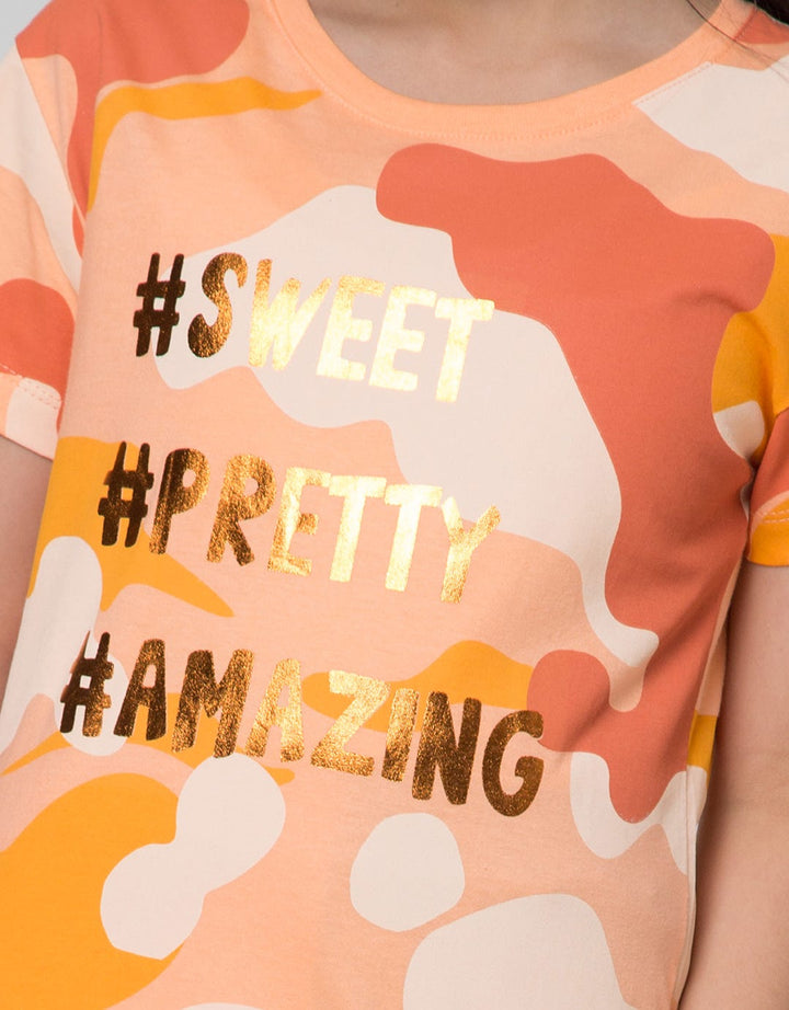 Aero Print Camo Kaos Anak Perempuan