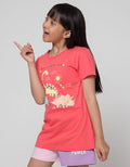 Aero Dino Family Kaos Anak Perempuan