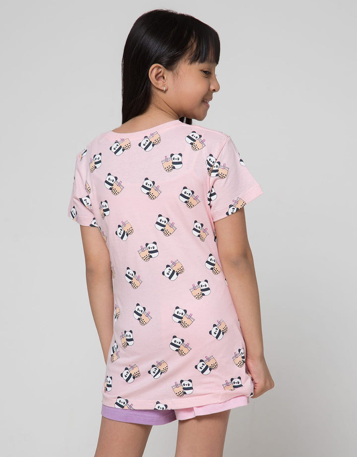 Aero Panda Boba Print Girls T-Shirt