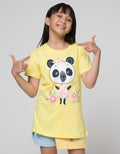 Aero Panda Flower Print Girls T-Shirt