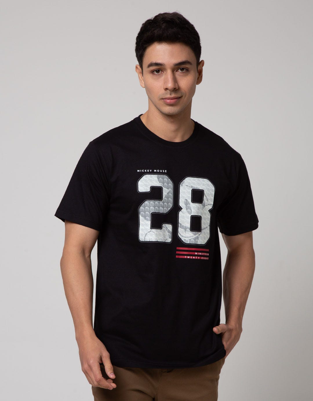 Disney Short Sleeve T-Shirt Wording With Silhouette Mickey