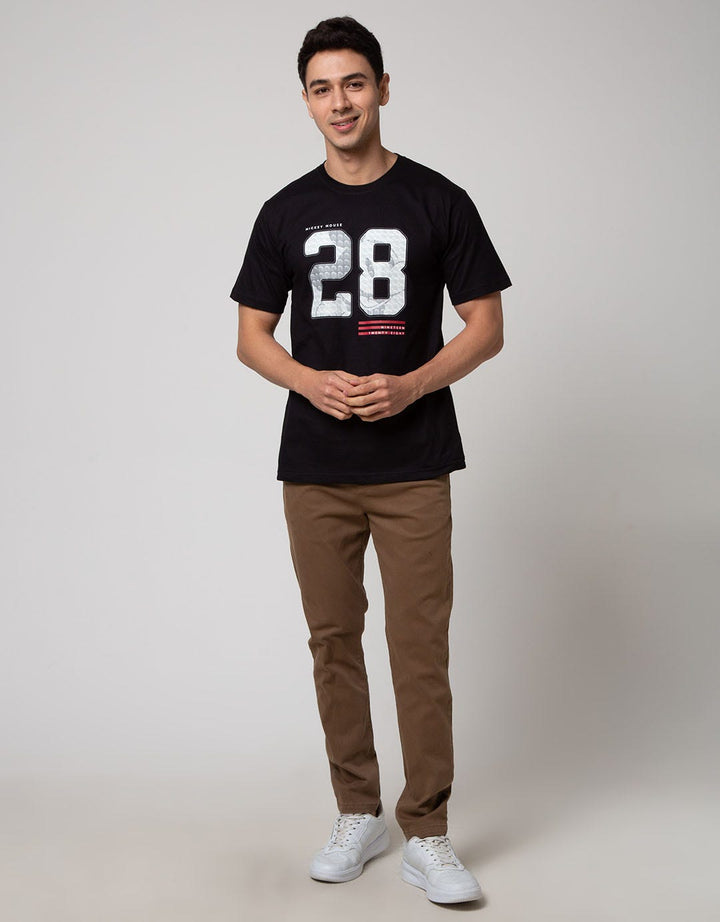 Disney Short Sleeve T-Shirt Wording With Silhouette Mickey