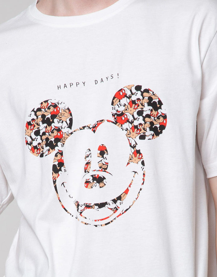 Disney Short Sleeve T-Shirt Print Mickey Face Front