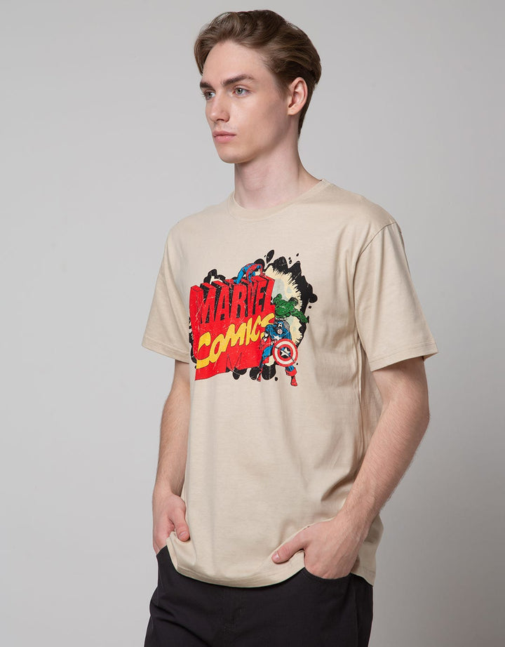 Marvel Short Sleeve T-Shirt Comics On The Chest Print