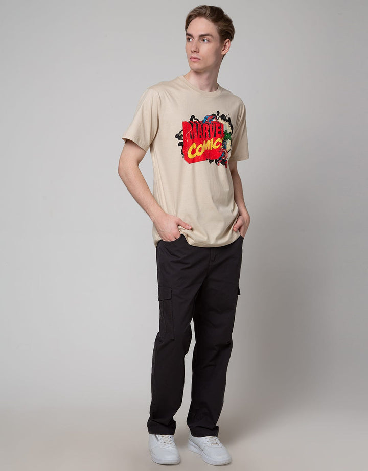 Marvel Short Sleeve T-Shirt Comics On The Chest Print