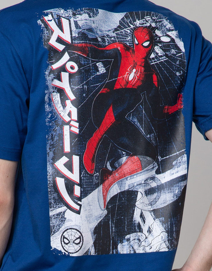 Marvel Short Sleeve T-Shirt Spiderman Front Print And Backprint