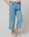 Little M Denim Long Pants Kulot Print Unicorn