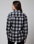 Nevada Long Sleeve Shirt Woven Top Check Rayon Twill