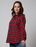 Nevada Long Sleeve Shirt Regular Check Rayon Twill