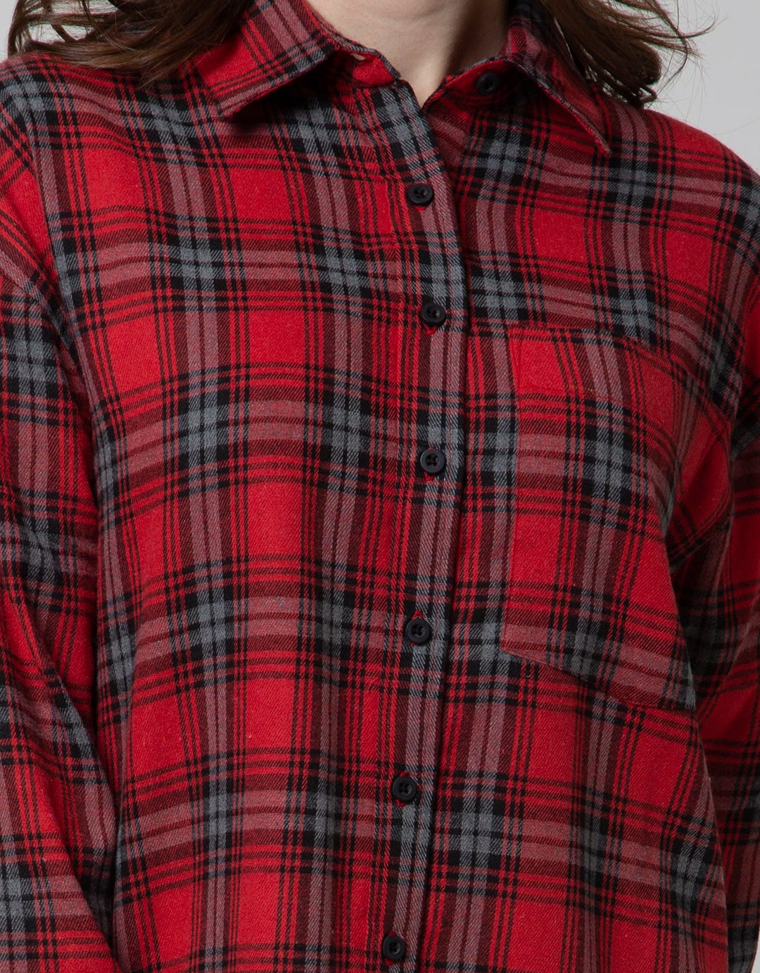 Nevada Long Sleeve Shirt Regular Check Rayon Twill