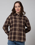 Nevada Long Sleeve Shirt Regular Check Rayon Twill