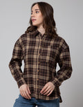 Nevada Long Sleeve Shirt Regular Check Rayon Twill