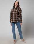 Nevada Long Sleeve Shirt Regular Check Rayon Twill