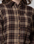 Nevada Long Sleeve Shirt Regular Check Rayon Twill