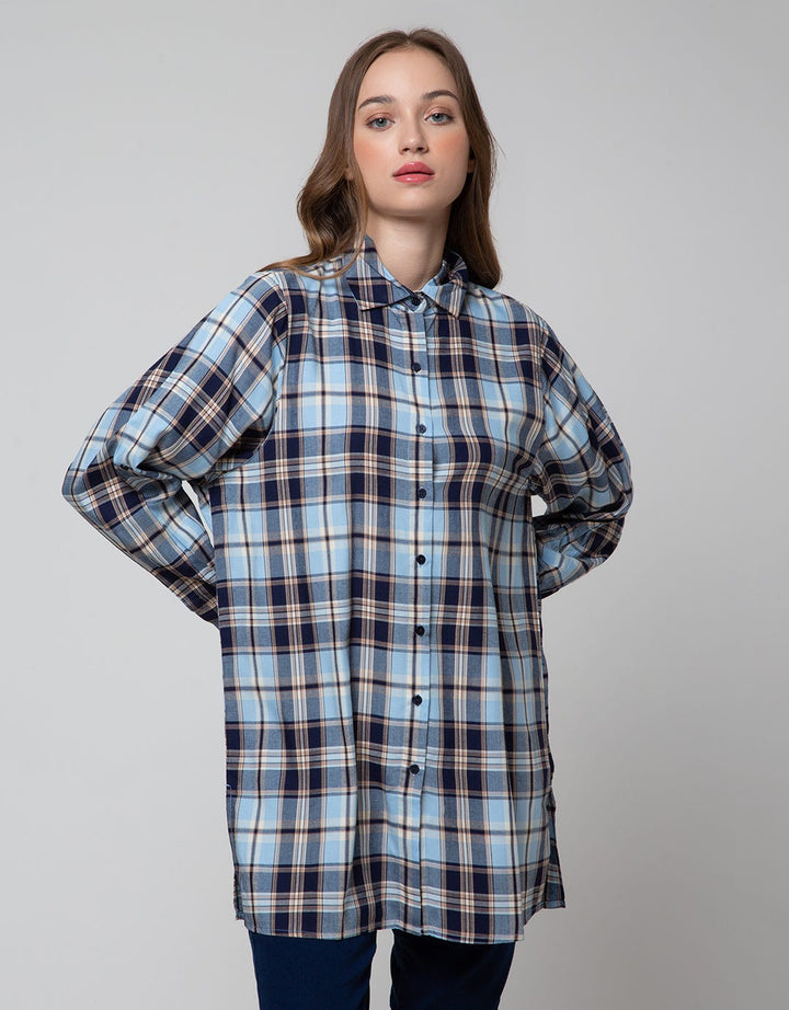 Nevada Long Sleeve Shirt Long Check Rayon
