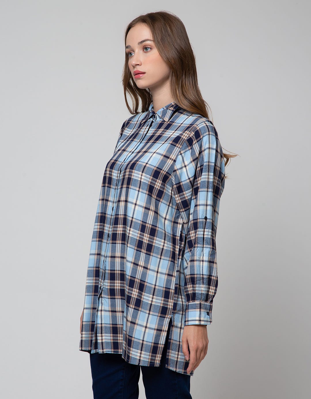 Nevada Long Sleeve Shirt Long Check Rayon